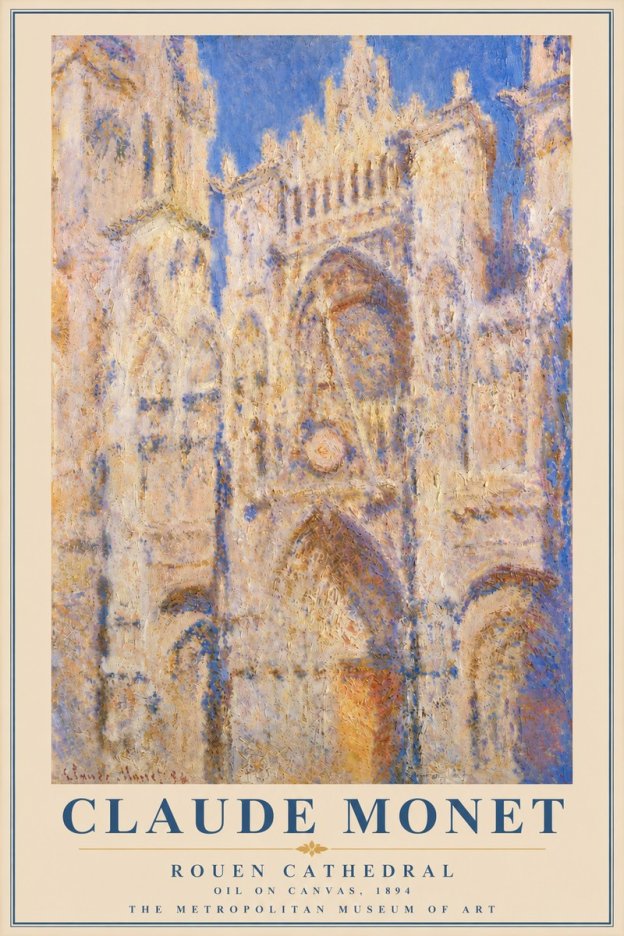 Monet Rouen Cathedral No4 - Juliste