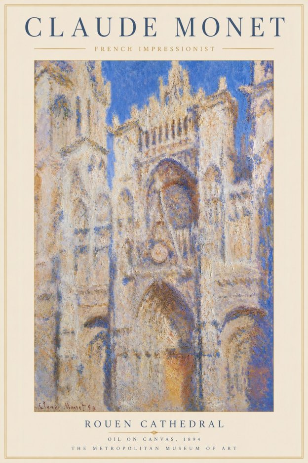 Monet Rouen Cathedral No5 - Juliste