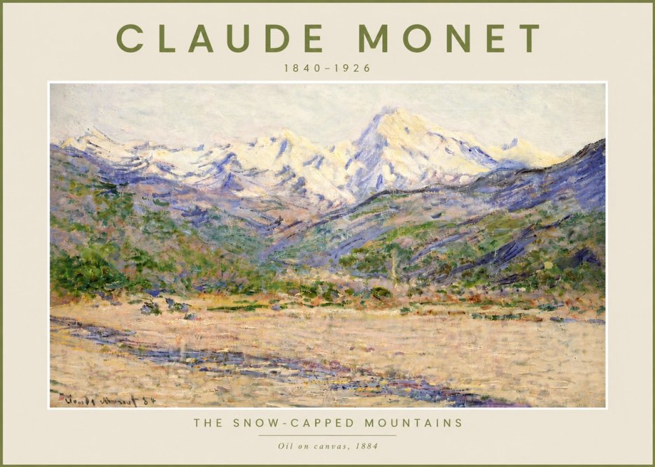 Monet The Snow-capped Mountains No4 - Juliste