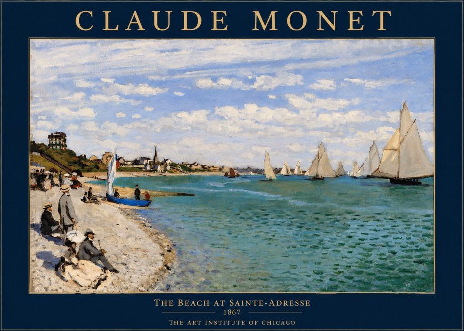 Monet The Beach at Sainte-adresse IV No2 - Juliste