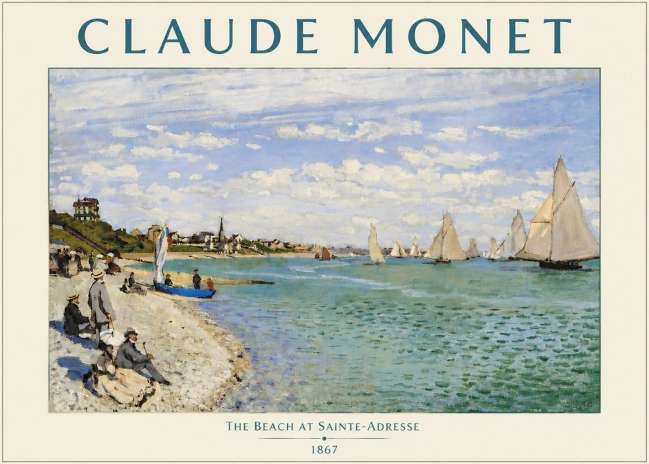 Monet The Beach at Sainte-adresse IV No4 - Juliste
