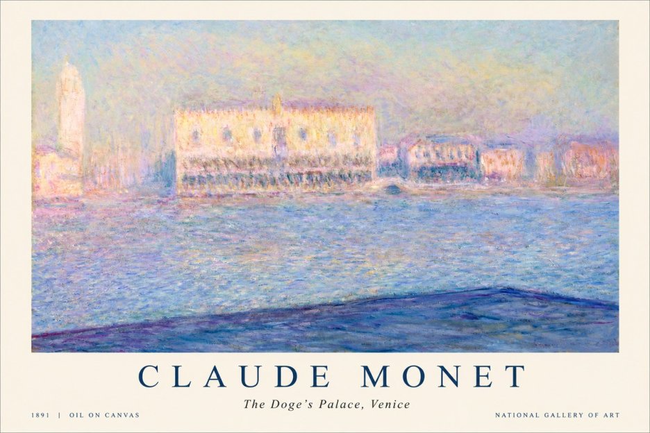 Monet The Doge's Palace, Venice No1 - Juliste