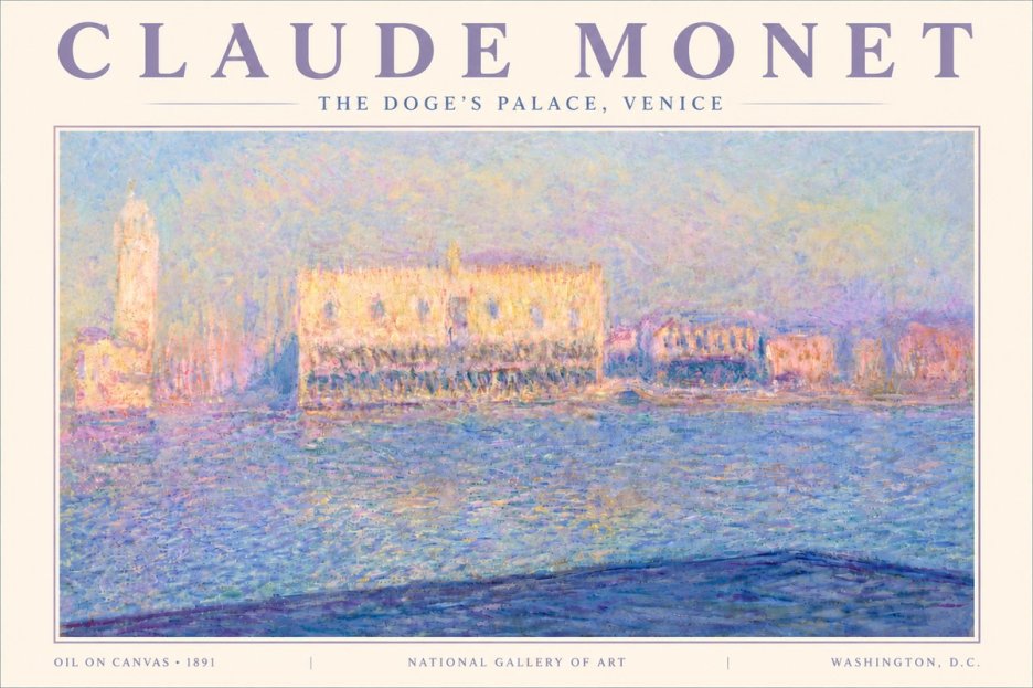 Monet The Doge's Palace, Venice No6 - Juliste