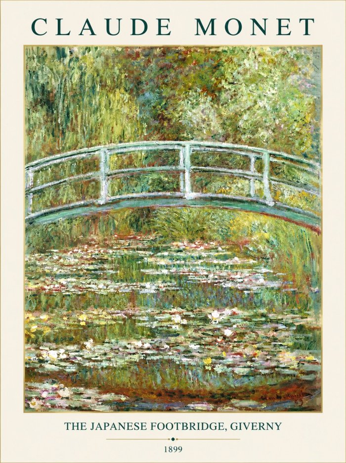 Monet The Japanese Footbridge, Giverny No3 - Juliste