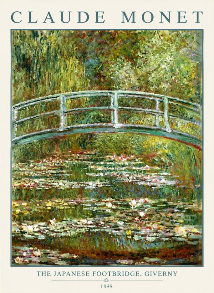 Monet The Japanese Footbridge, Giverny No4 - Juliste