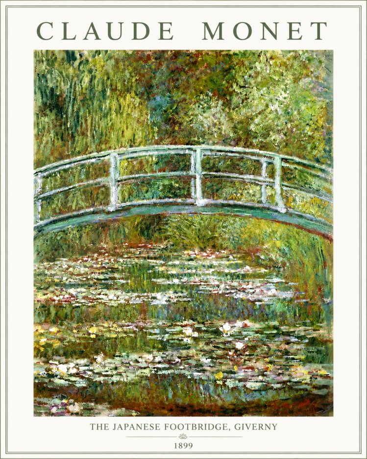 Monet The Japanese Footbridge, Giverny No6 - Juliste