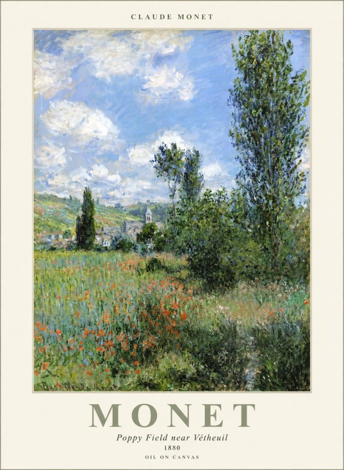 Monet Poppy Field Near Vétheuil No1 - Juliste
