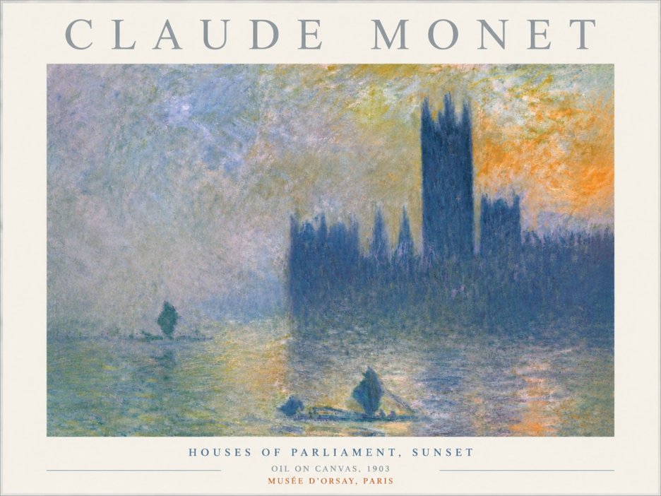 Monet Houses of Parliament, Sunset No4 - Juliste