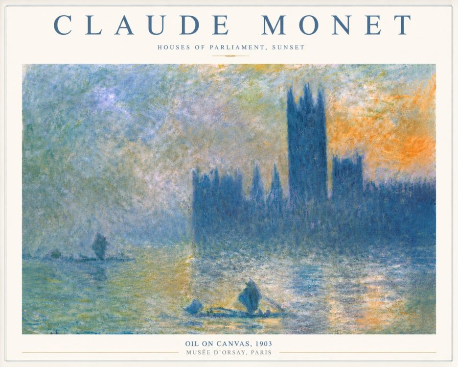 Monet Houses of Parliament, Sunset No6 - Juliste