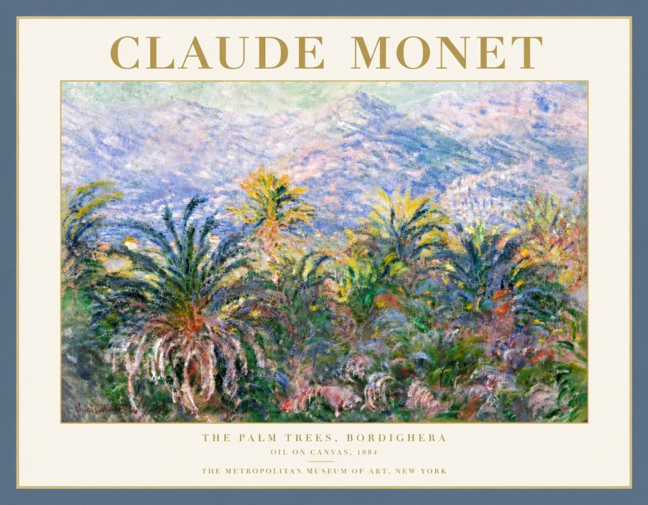 Monet The Palm Trees, Bordighera No5 - Juliste