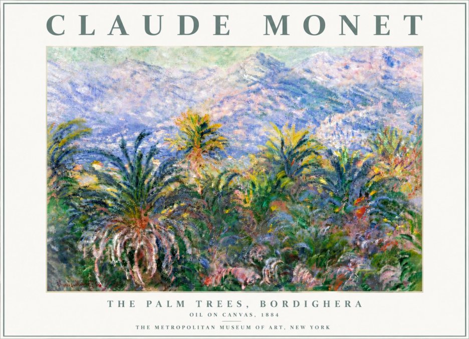 Monet The Palm Trees, Bordighera No6 - Juliste