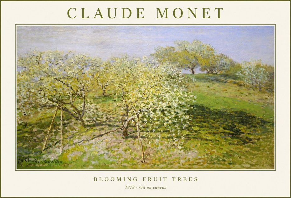 Monet Blooming Fruit Trees No1 - Juliste