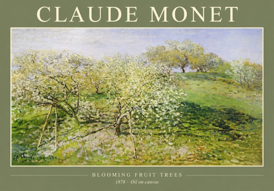 Monet Blooming Fruit Trees No3 - Juliste