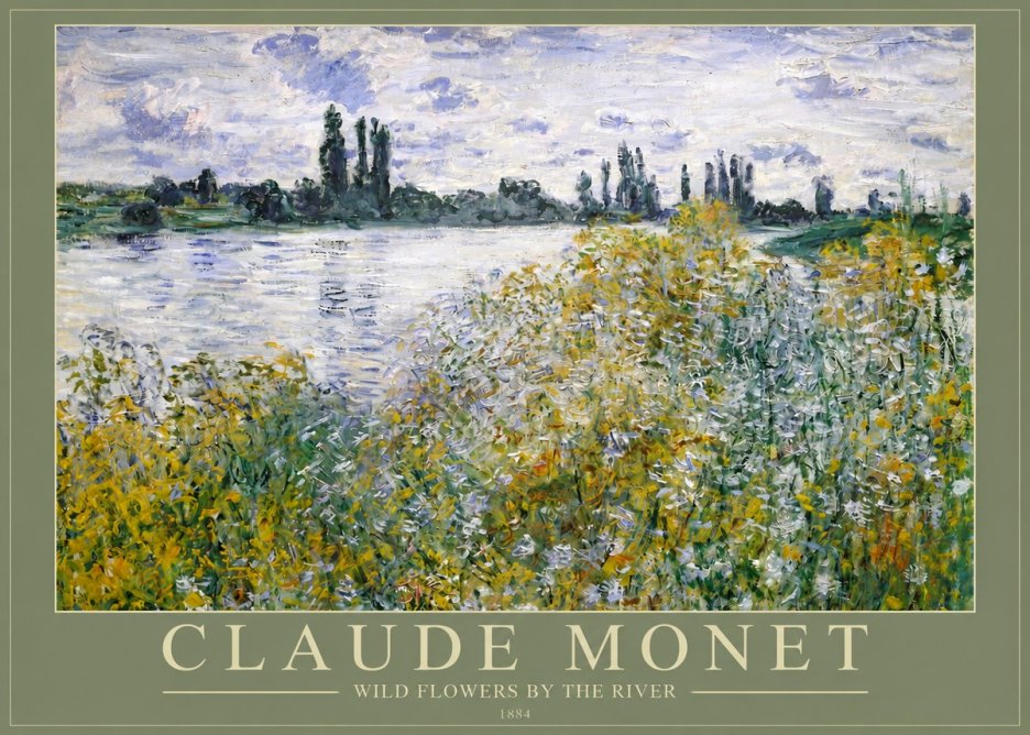 Monet Wild Flowers by the River No2 - Juliste