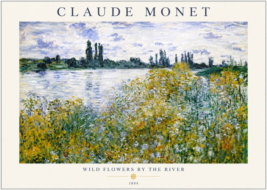 Monet Wild Flowers by the River No3 - Juliste