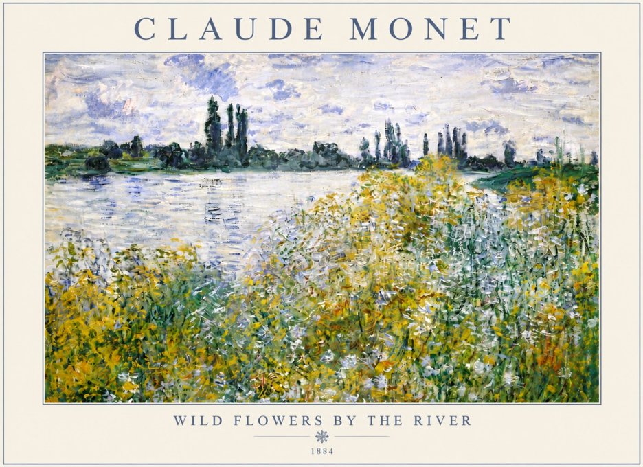 Monet Wild Flowers by the River No5 - Juliste