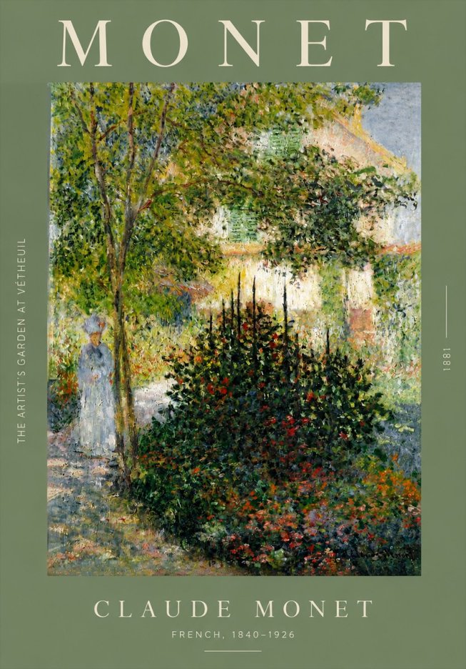 Monet The Artist's Garden at Vétheuil II No3 - Juliste