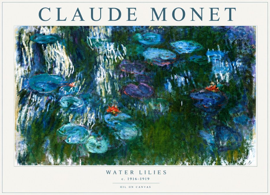Monet Water Lilies IV No5 - Juliste