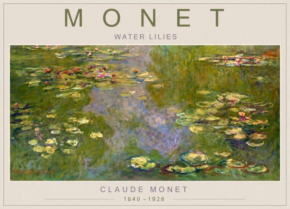Monet Water Lilies V No5 - Juliste