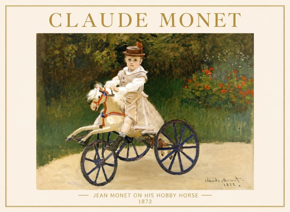 Monet Jean Monet on His Hobby Horse No1 - Juliste