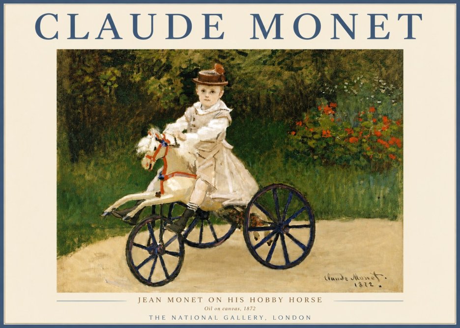 Monet Jean Monet on His Hobby Horse No3 - Juliste