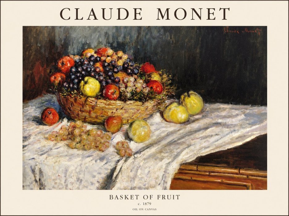 Monet Basket of Fruit No1 - Juliste
