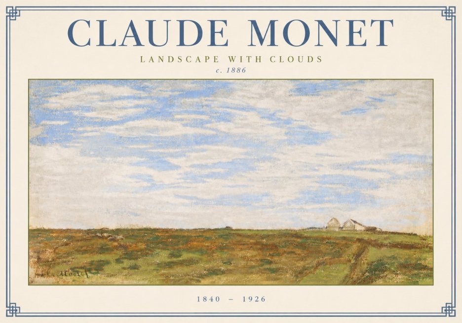 Monet Landscape with Clouds No3 - Juliste