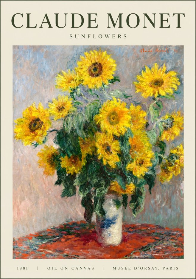 Monet Sunflowers No1 - Juliste