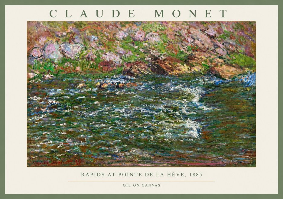 Monet Rapids at Pointe De La Hève, 1885 No2 - Juliste