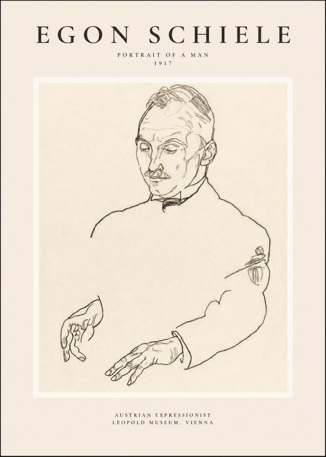 Schiele Portrait of a Man No1 - Juliste