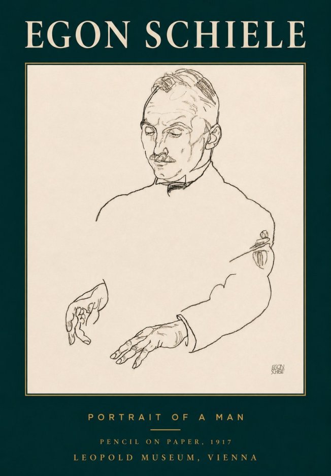 Schiele Portrait of a Man No3 - Juliste