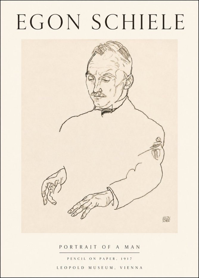 Schiele Portrait of a Man No4 - Juliste
