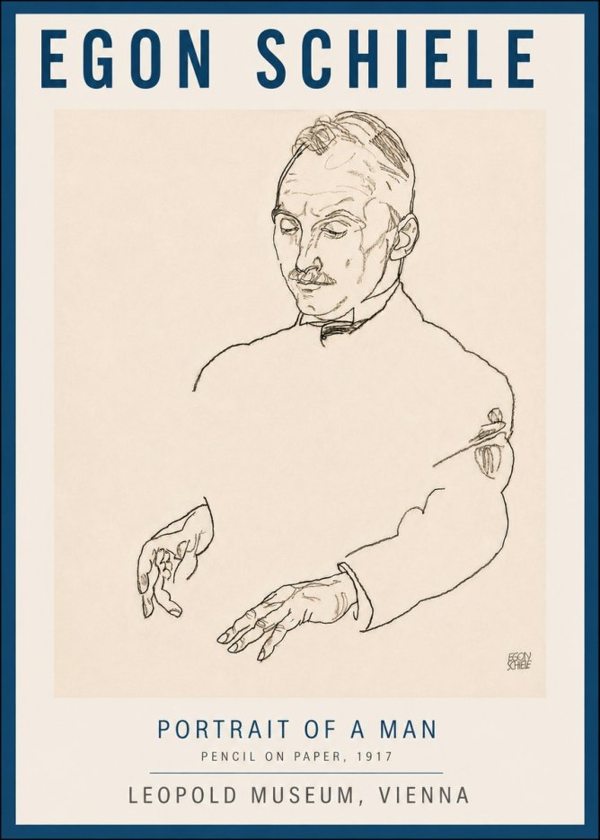 Schiele Portrait of a Man No6 - Juliste