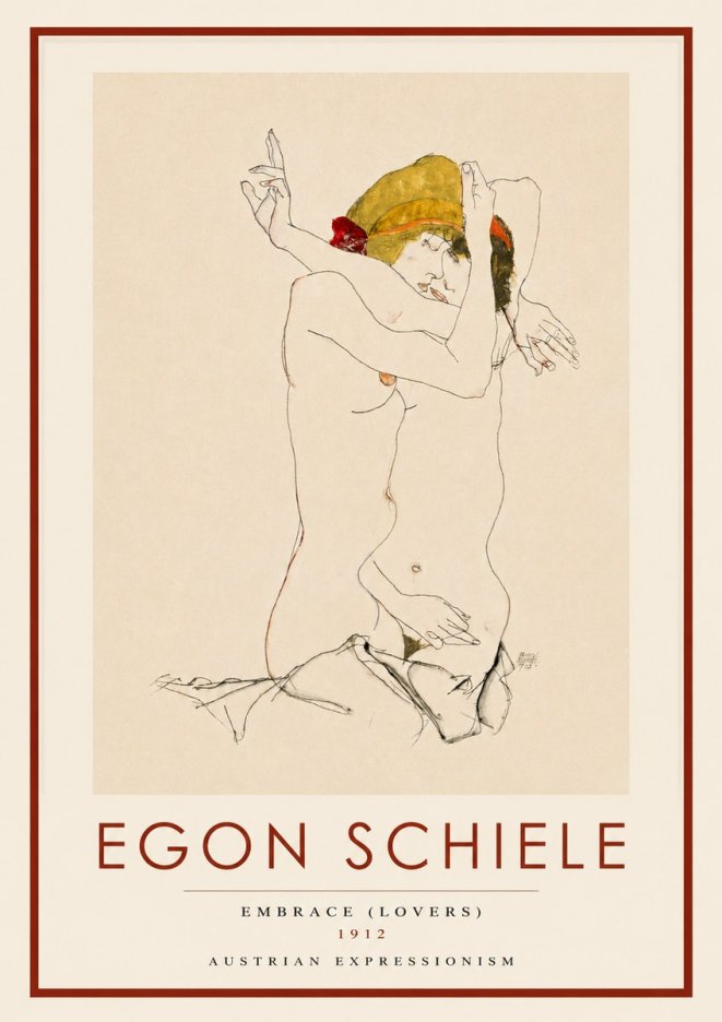 Schiele Embrace (Lovers) No3 - Juliste