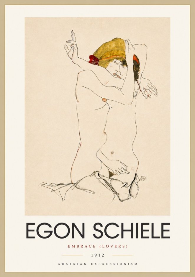 Schiele Embrace (Lovers) No4 - Juliste