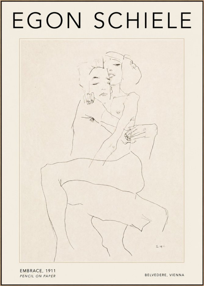 Schiele Embrace, 1911 No2 - Juliste