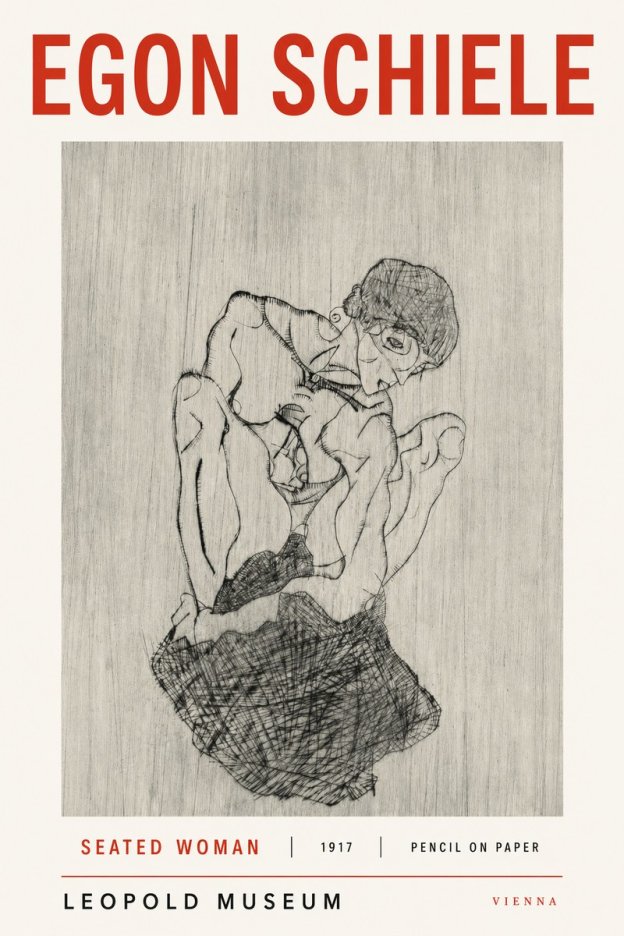 Schiele Seated Woman No3 - Juliste