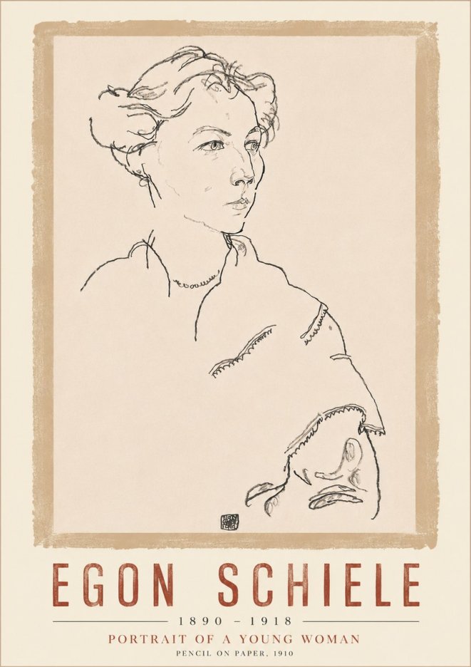 Schiele Portrait of a Young Woman No6 - Juliste