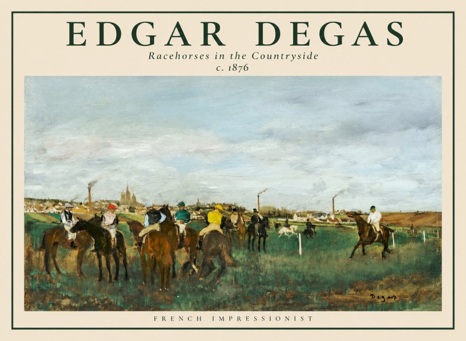Edgar Degas Racehorses in the Countryside No1 - Juliste