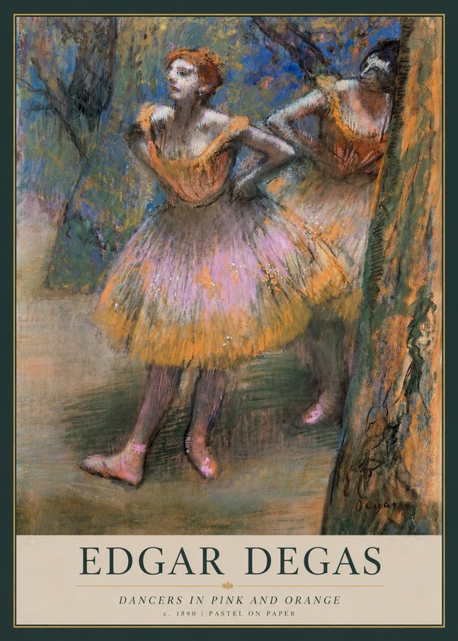Edgar Degas Dancers in Pink and Orange No3 - Juliste