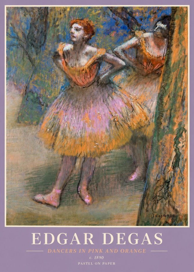 Edgar Degas Dancers in Pink and Orange No5 - Juliste