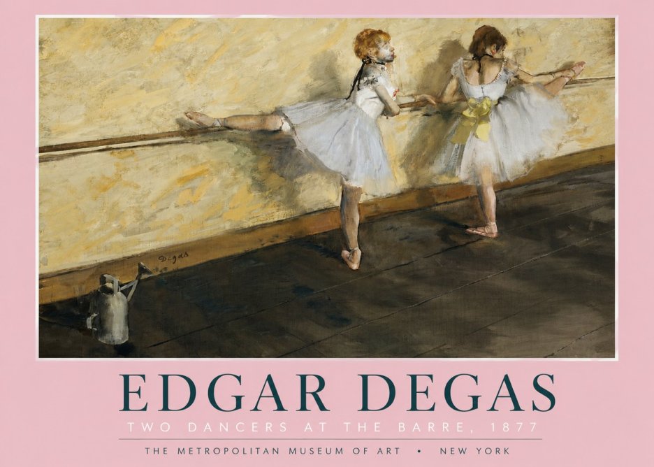 Edgar Degas Two Dancers at the Barre, 1877 No2 - Juliste