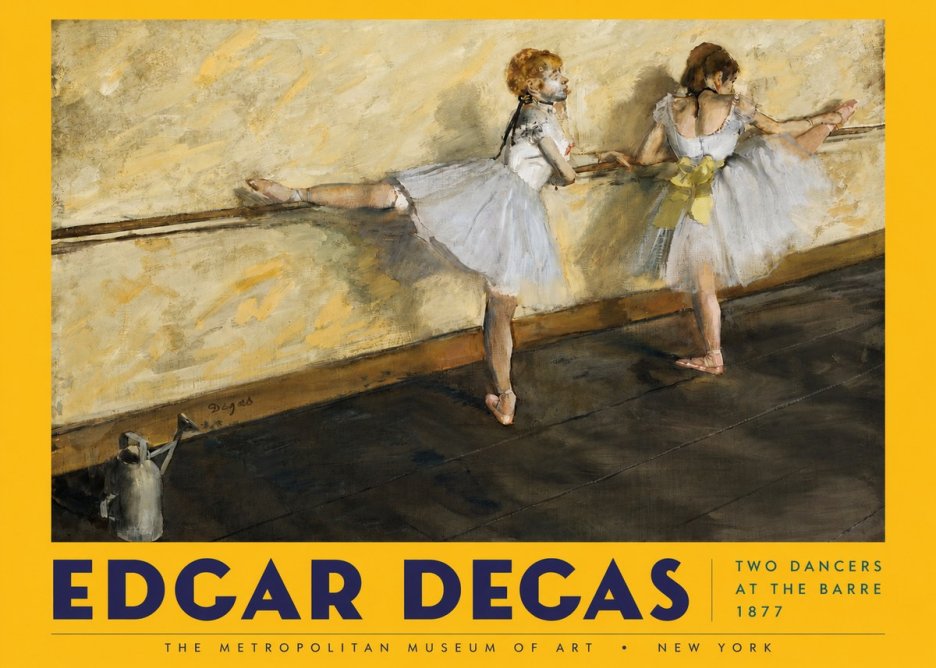 Edgar Degas Two Dancers at the Barre, 1877 No5 - Juliste