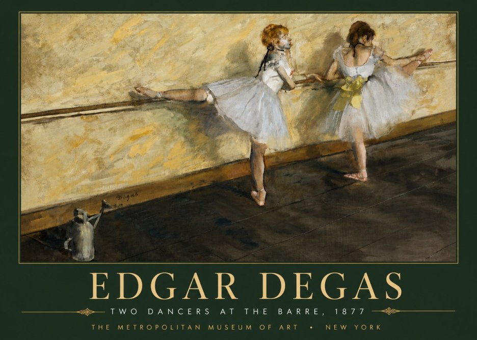 Edgar Degas Two Dancers at the Barre, 1877 No6 - Juliste