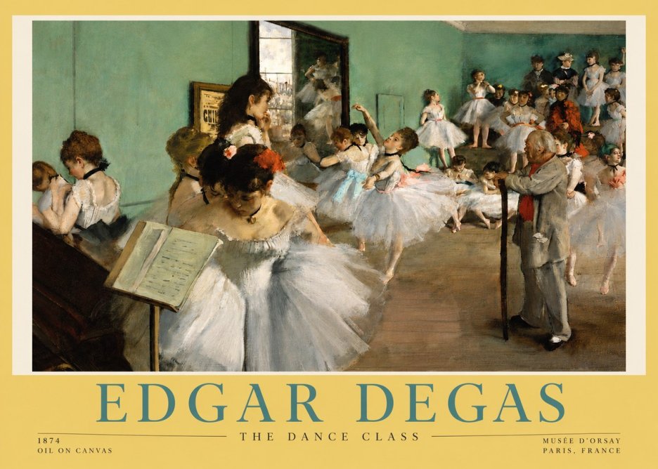 Edgar Degas The Dance Class I No3 - Juliste