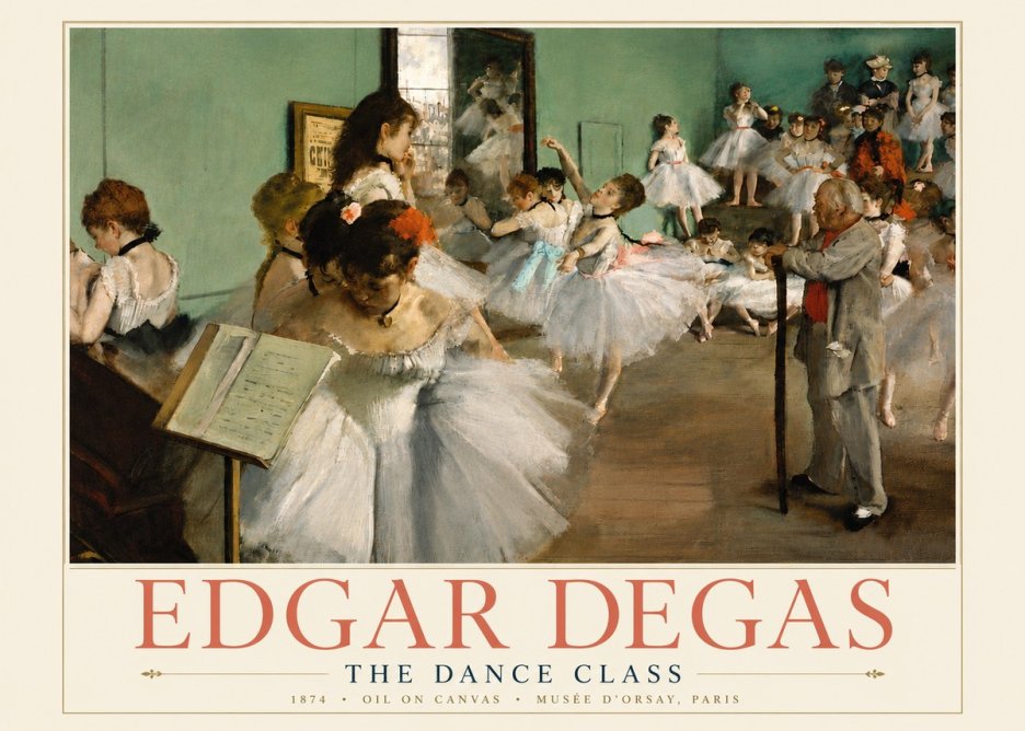 Edgar Degas The Dance Class I No5 - Juliste