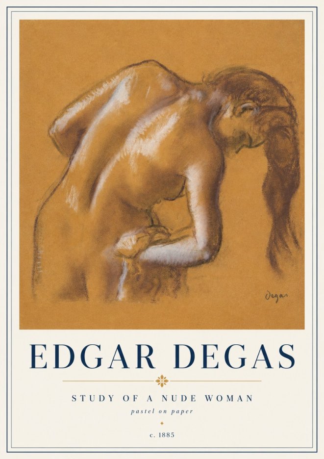 Edgar Degas Study of a Nude Woman I No3 - Juliste