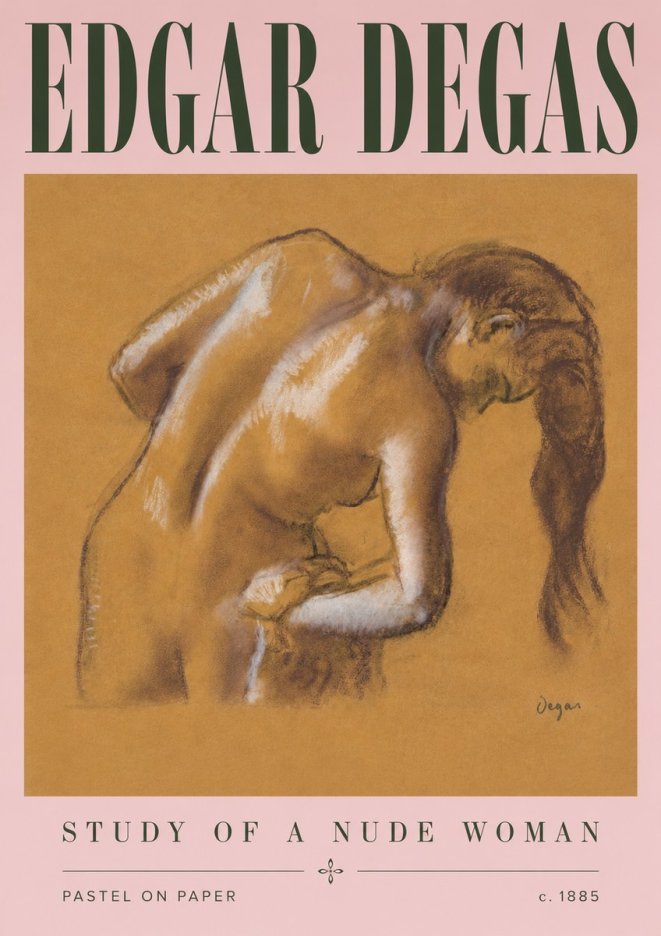 Edgar Degas Study of a Nude Woman I No4 - Juliste