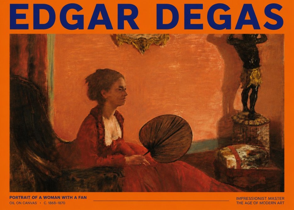 Edgar Degas Portrait of a Woman with a Fan No5 - Juliste