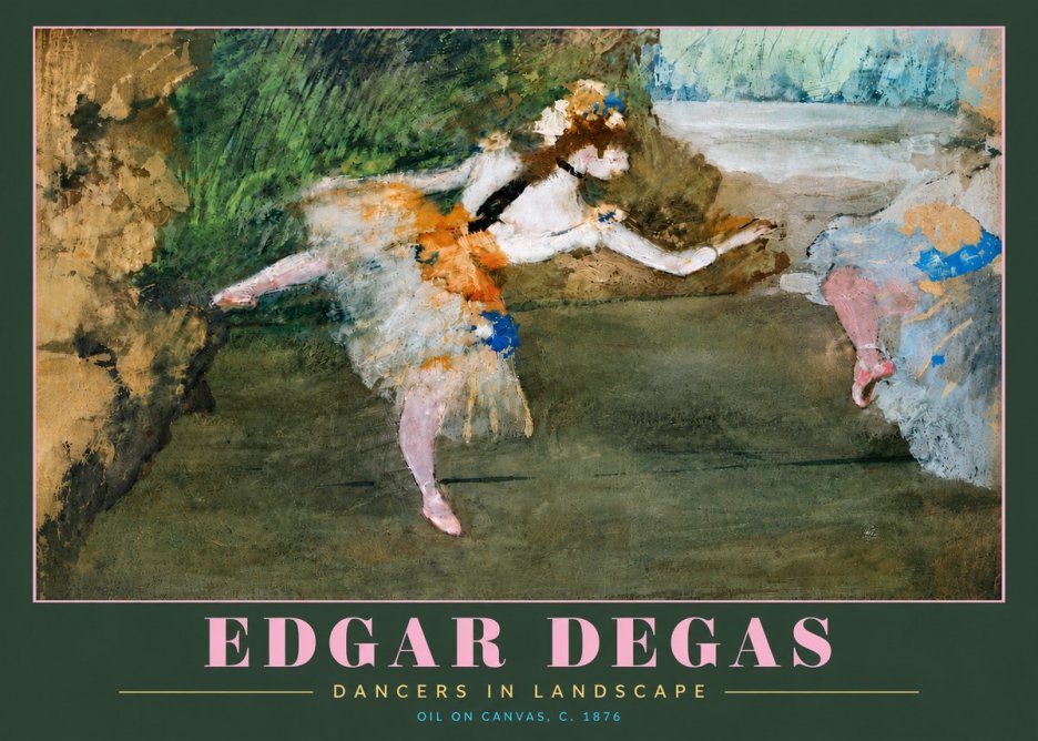 Edgar Degas Dancers in Landscape I No5 - Juliste